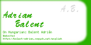 adrian balent business card